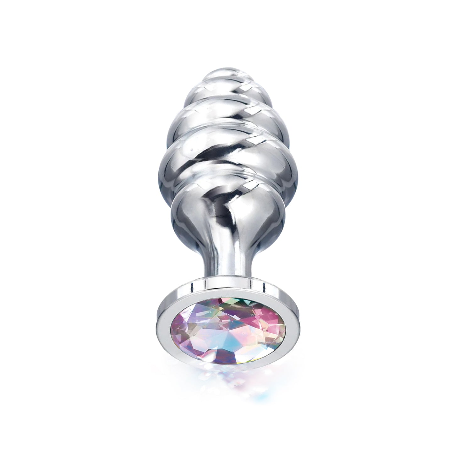 NIXIE Ribbed Metal Butt Plug, Honey Dipper, Large