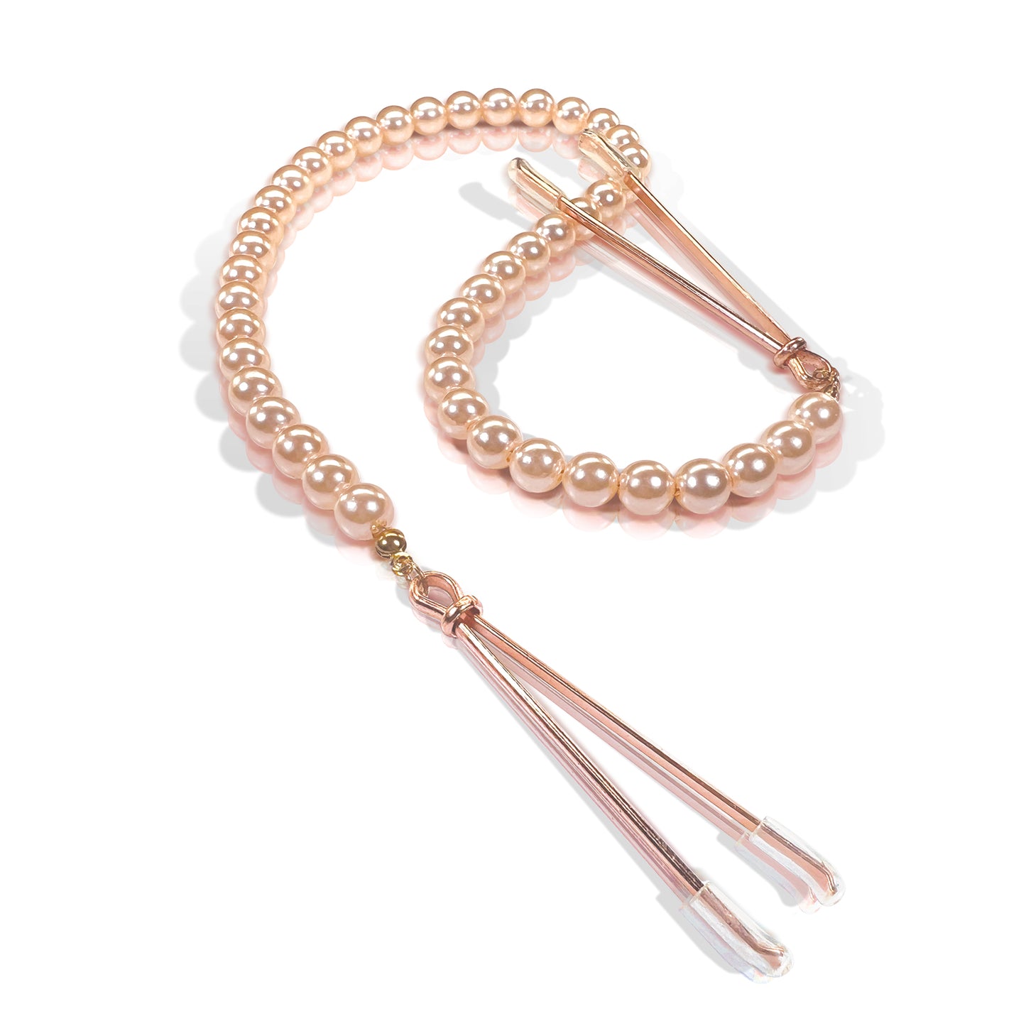 NIXIE Pearl Drop Tweezer Nipple Clamps, Rose Gold