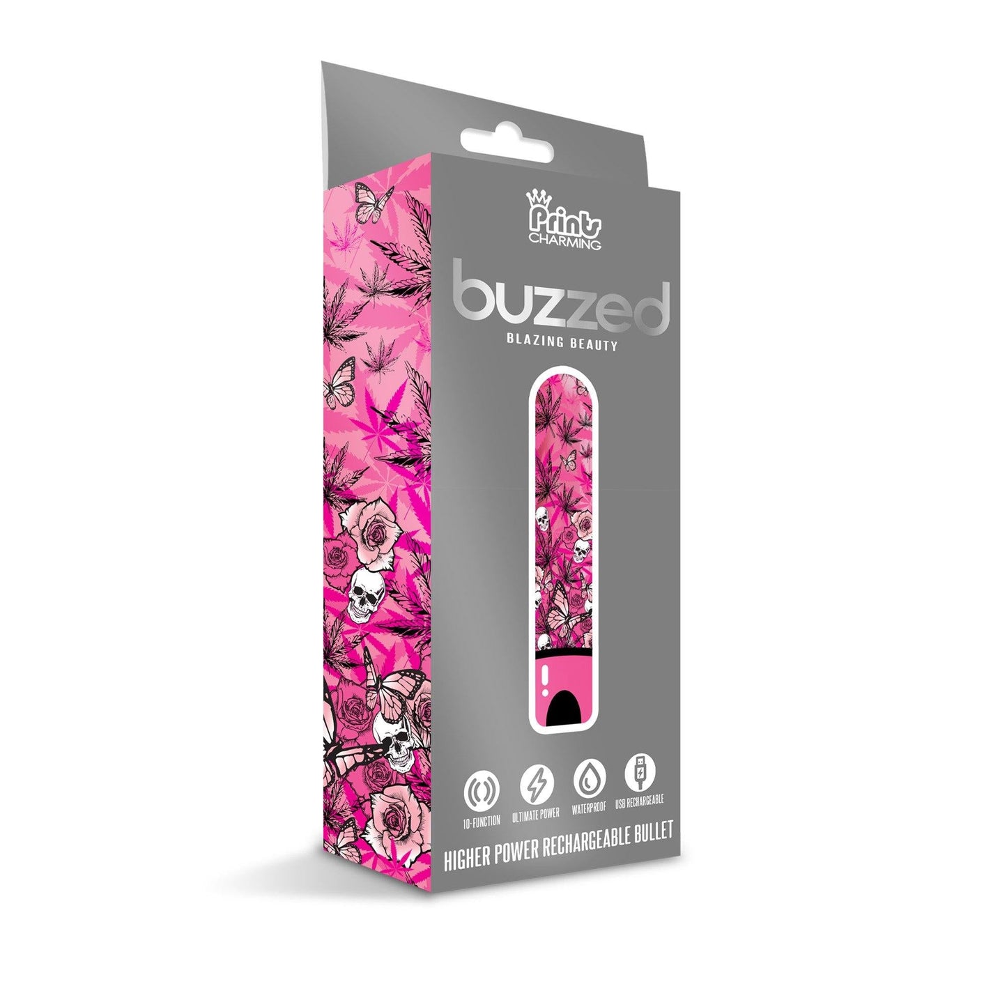 Prints Charming Buzzed Higher Power Rechargeable Bullet, Blazing Beauty w/storage bag - The Happy Ending Shop
