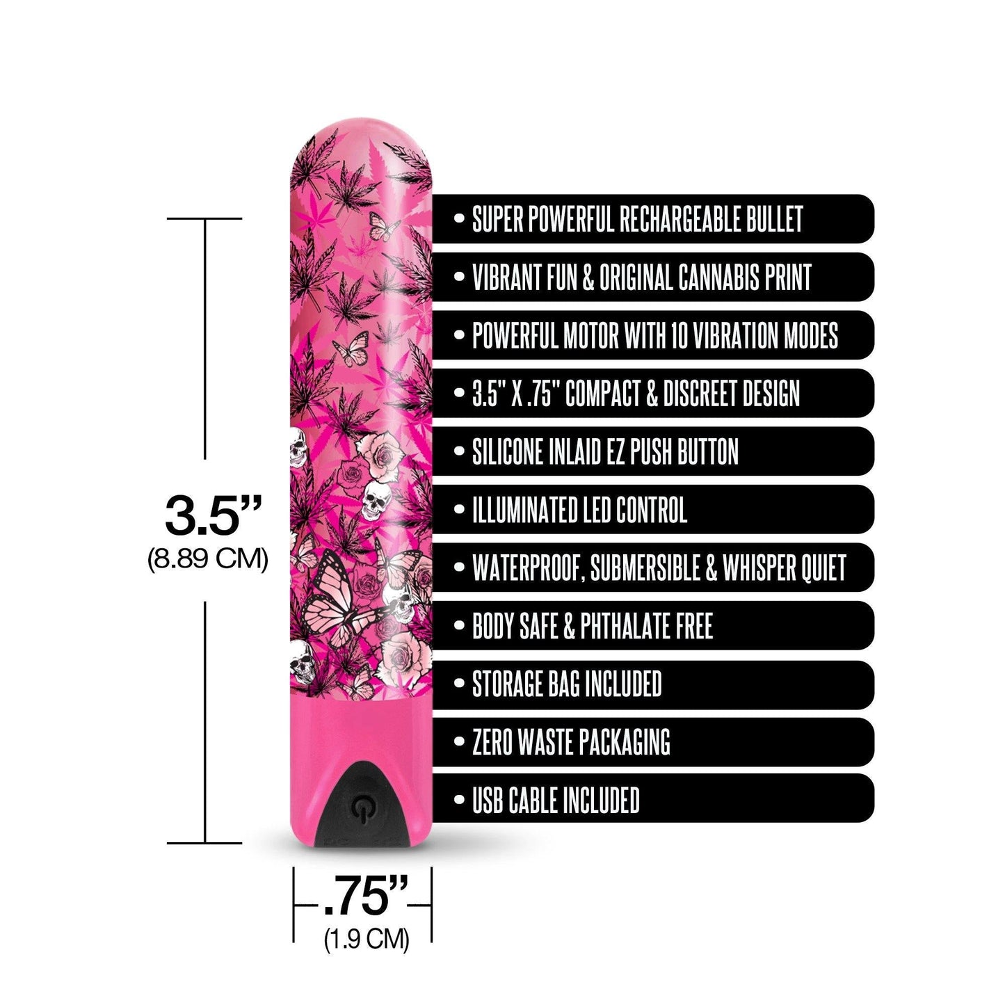 Prints Charming Buzzed Higher Power Rechargeable Bullet, Blazing Beauty w/storage bag - The Happy Ending Shop