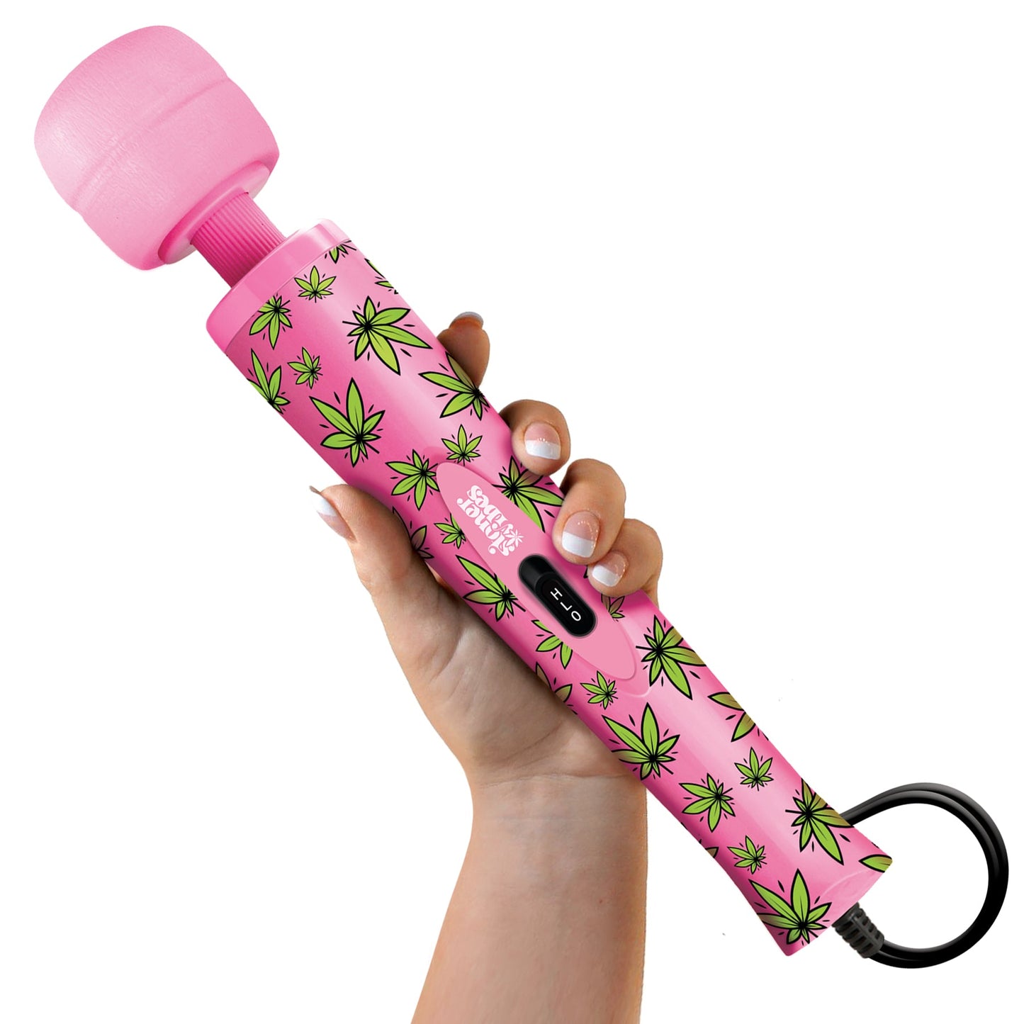 Stoner Vibes Wacky Weed Wand Massager, Pink Kush - THES