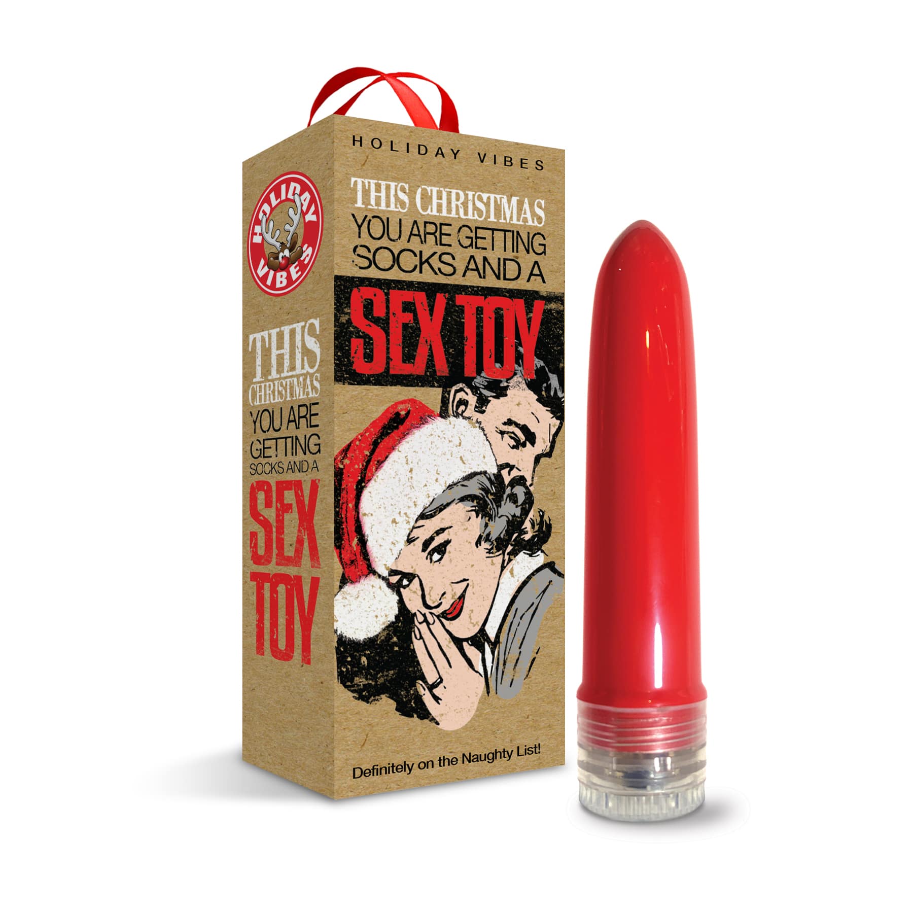 Holiday Vibes Naughty List Gift Socks And A Sex Toy, 4" Multi-Speed Vi Global Novelties LLC Holiday Vibes Naughty List Gift Socks And A Sex Toy, 4" Multi-Speed Vi Global Novelties LLC