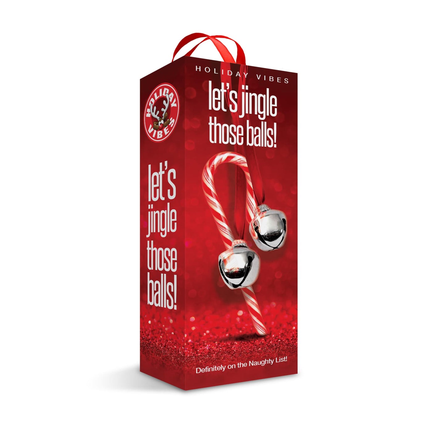Holiday Vibes Naughty List Gift Let's Jingle Those Balls, Tight Textured Stroker w/storage bag - The Happy Ending Shop