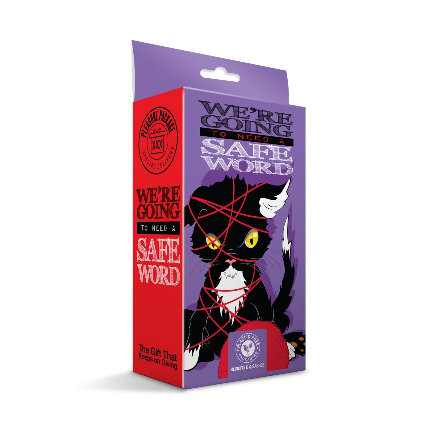 Pleasure Package We're Going To Need A Safe Word, Blindfold, Wrist and Ankle Sashes w/storage bag - THES