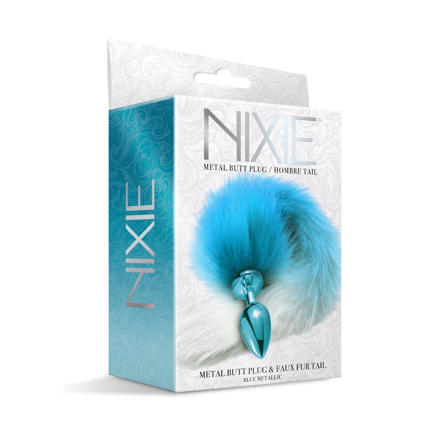 NIXIE Metal Butt Plug with Ombre Tail, Blue - THES