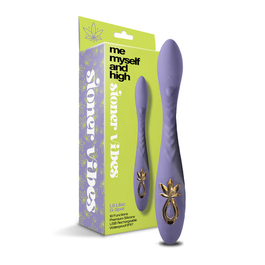 Stoner Vibes Me Myself and High Rechargeable G-Spot Vibrator, Lit Lilac