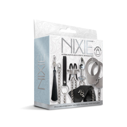 NIXIE Interchangeable 8 Piece Bondage Kit, Silver