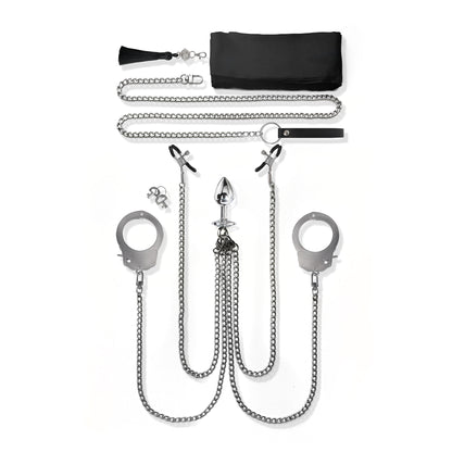 NIXIE Interchangeable 8 Piece Bondage Kit, Silver