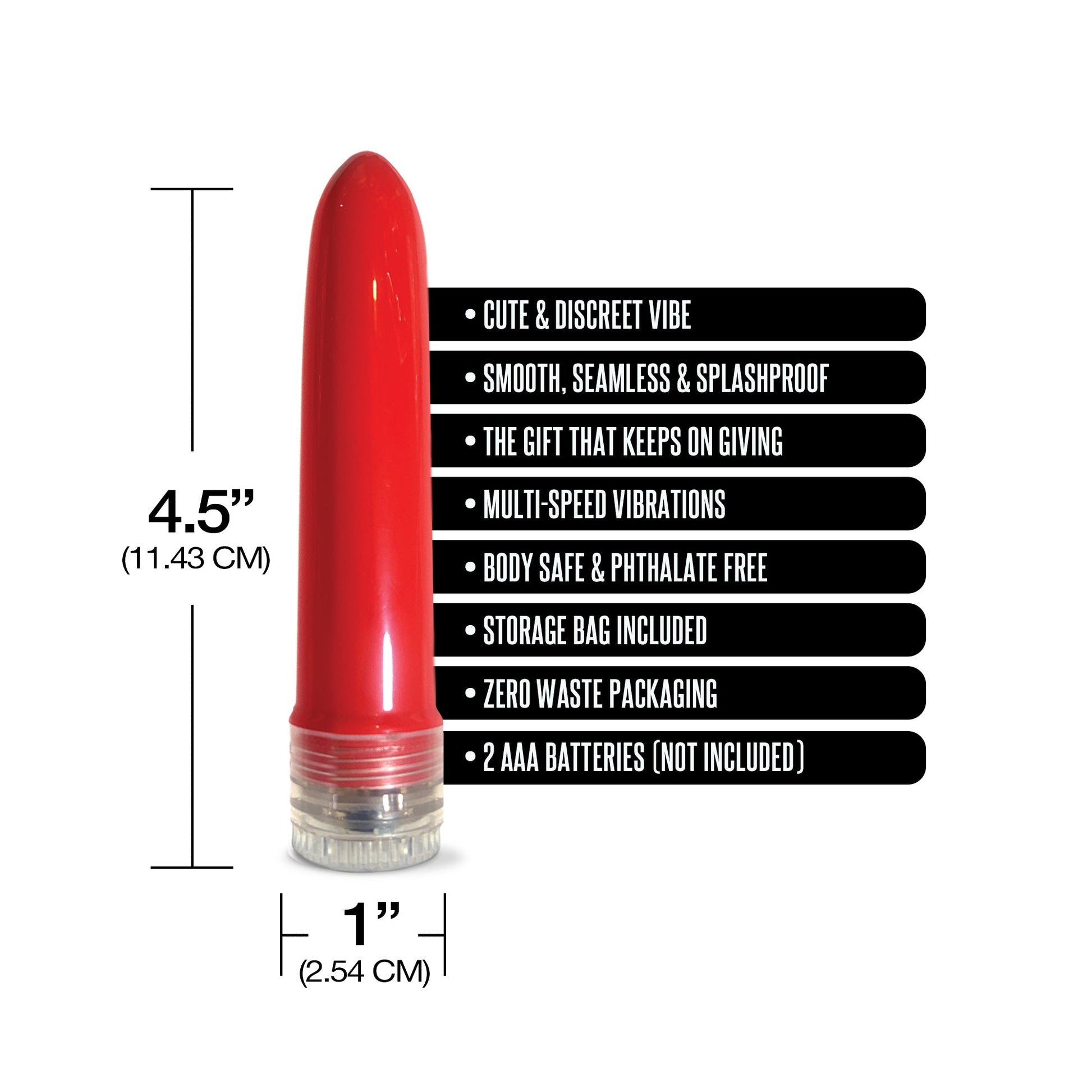 Pleasure Package I Didn't Know Your Size, 4" Multi-Speed Vibe w/storage bag
