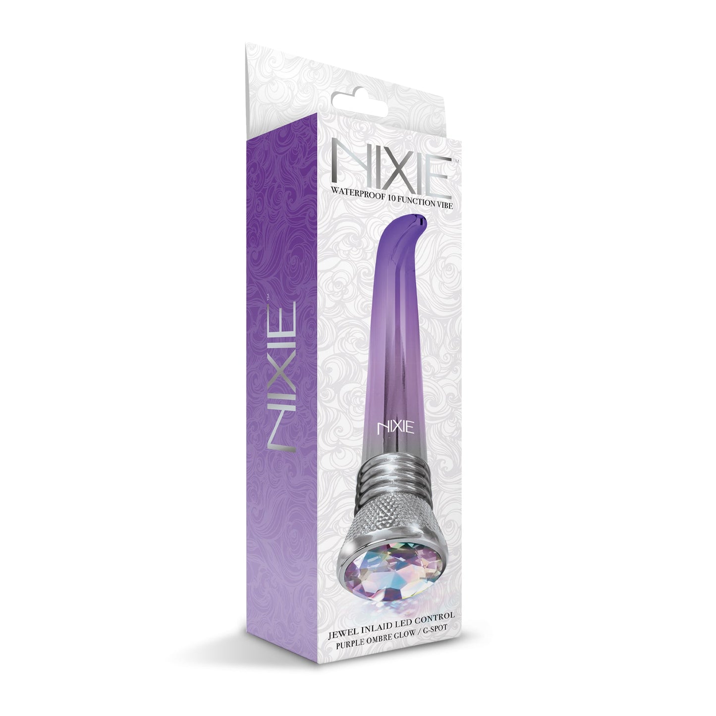 Nixie Jewel Ombre G-Spot Vibe, 10 Function, Purple Glow w/storage bag - THES