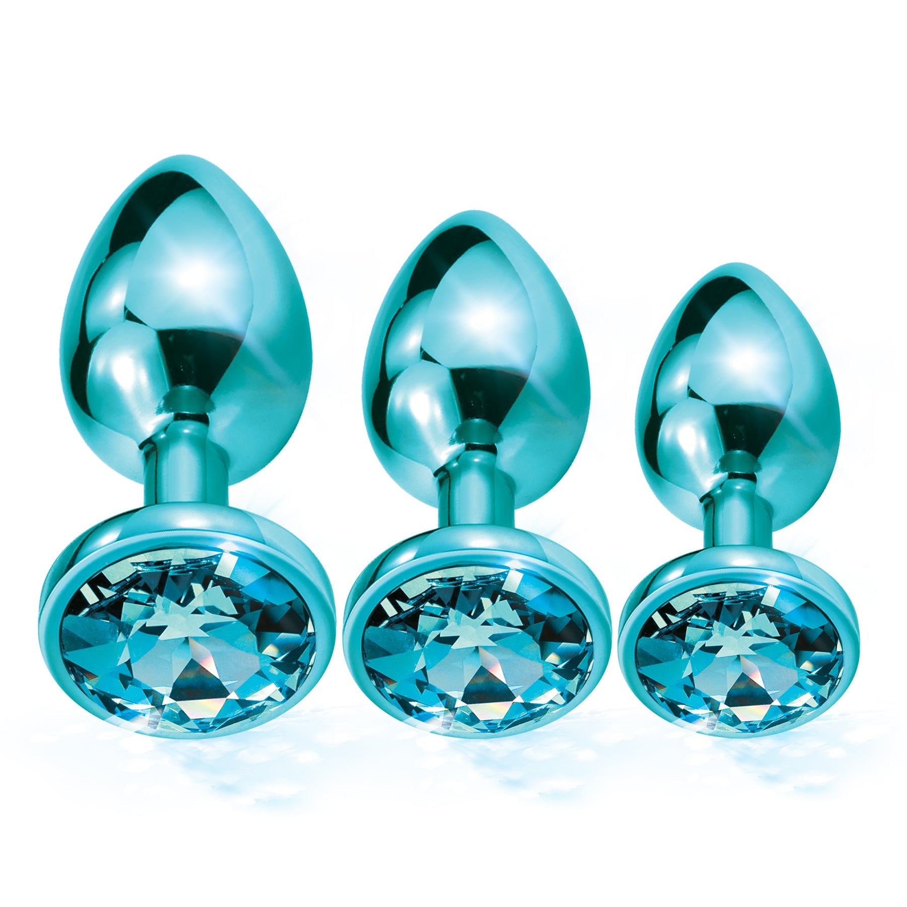 NIXIE Metal Butt Plug Trainer Set, Blue Metallic Global Novelties LLC NIXIE Metal Butt Plug Trainer Set, Blue Metallic Global Novelties LLC