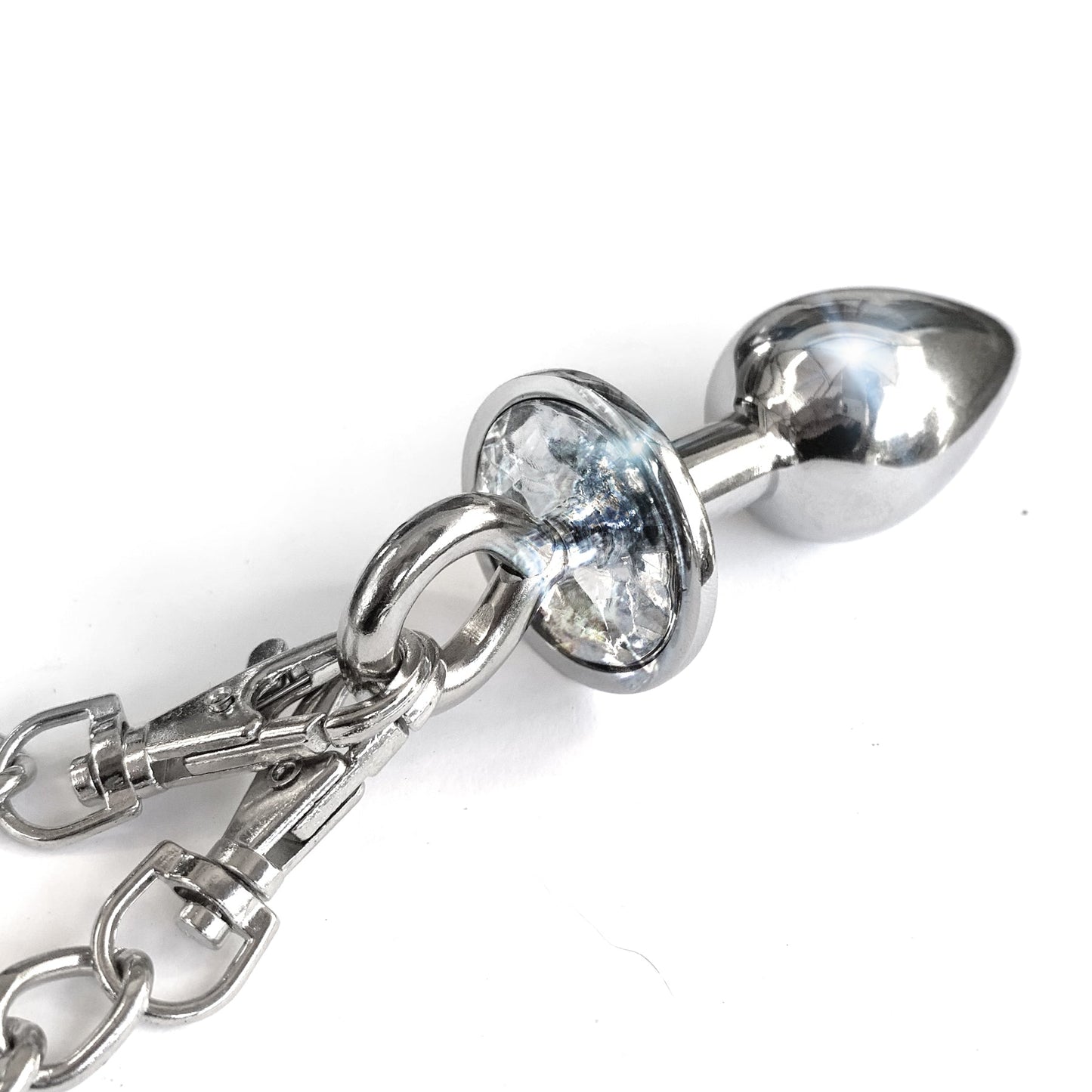 NIXIE Metal Butt Plug and Handcuff Set, Silver - THES