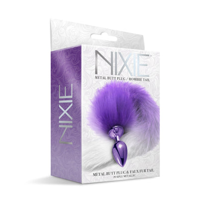 NIXIE Metal Butt Plug with Ombre Tail, Purple - THES