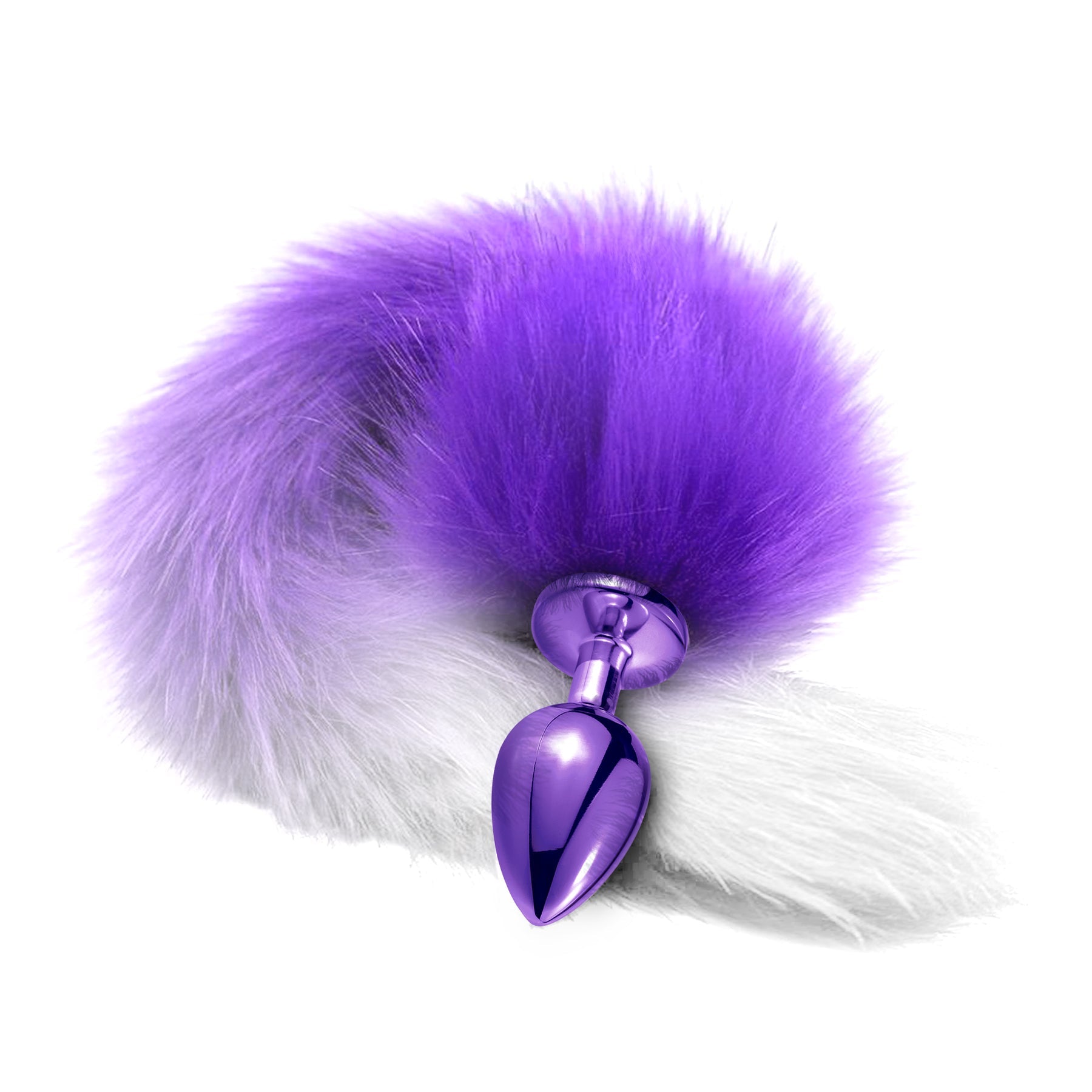 NIXIE Metal Butt Plug with Ombre Tail, Purple Global Novelties LLC NIXIE Metal Butt Plug with Ombre Tail, Purple Global Novelties LLC