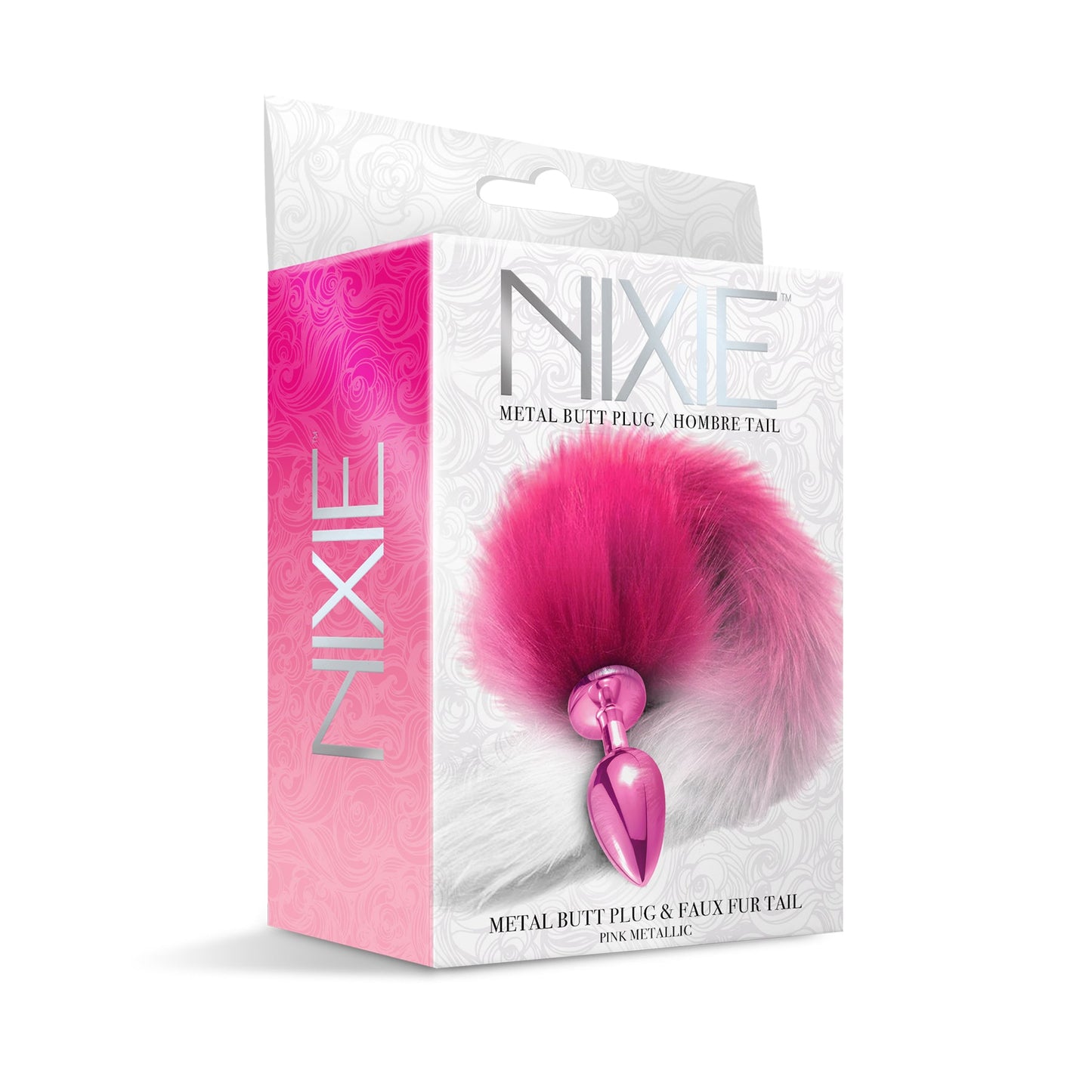 NIXIE Metal Butt Plug with Ombre Tail, Pink - THES