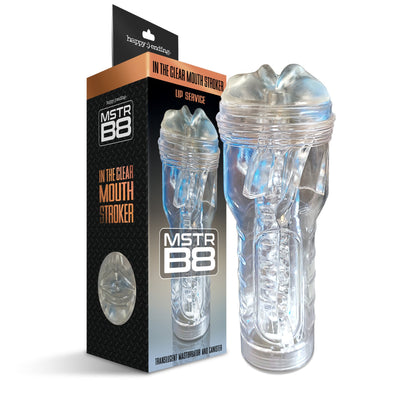 MSTR B8 In the Clear Mouth Stroker, Lip Service Canister Global Novelties LLC MSTR B8 In the Clear Mouth Stroker, Lip Service Canister Global Novelties LLC