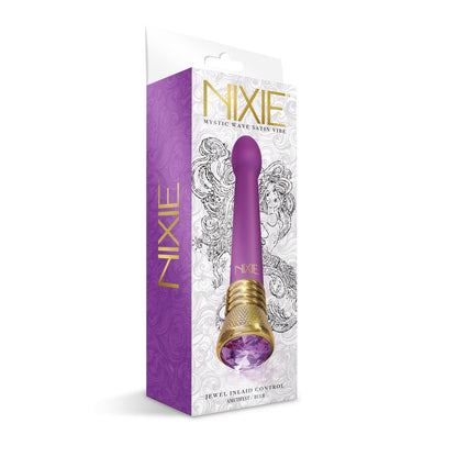 Nixie Jewel Satin Bulb Vibrator, 10 Function, Amethyst w/storage bag - The Happy Ending Shop