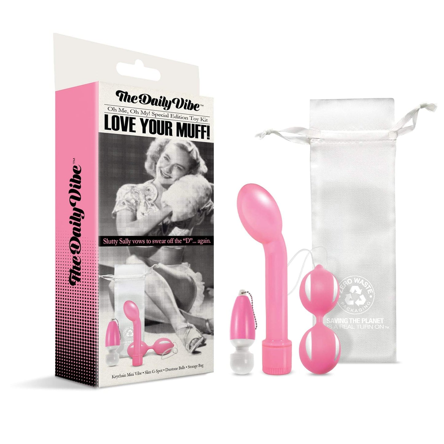 The Daily Vibe Special Edition Toy Kit, Love Your Muff w/storage bag - The Happy Ending Shop